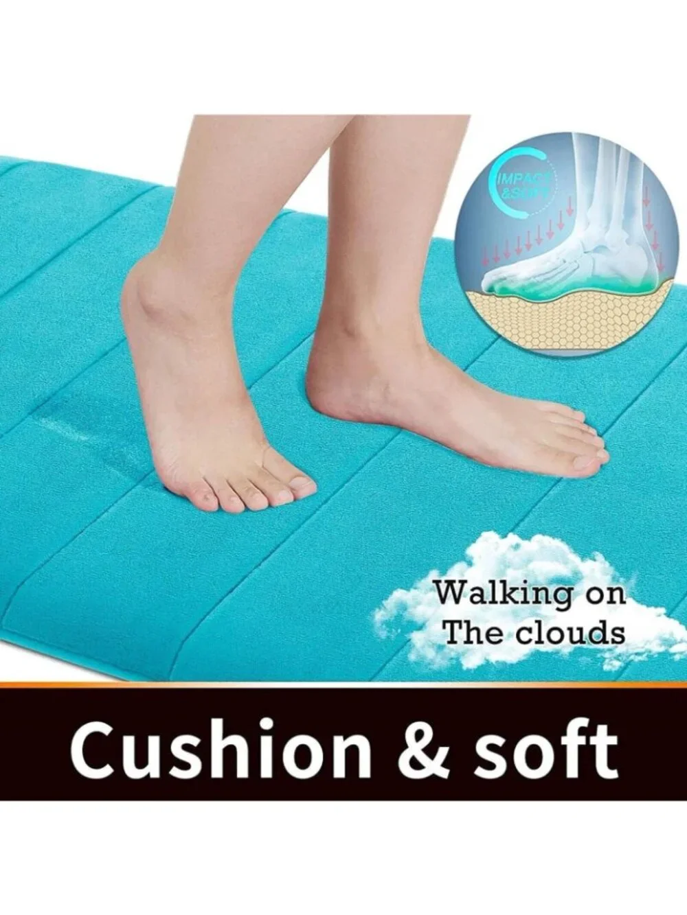 Memory Foam Bath Mat Rug 24 x 17